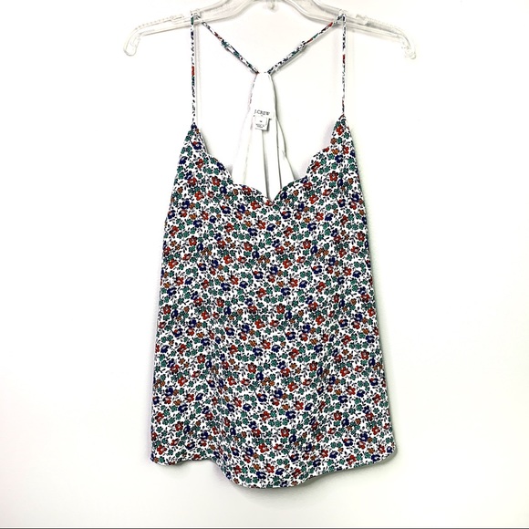 J. Crew Tops - J.Crew Factory Scalloped Cami Tank Floral 14 B-80